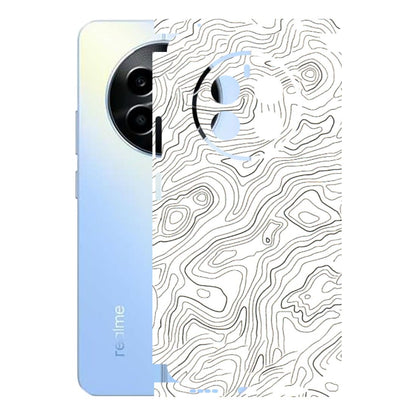 Realme Phone Skins (All Models) - White Black Swirls - 3D Embossed Finish (L-219) Realme 13