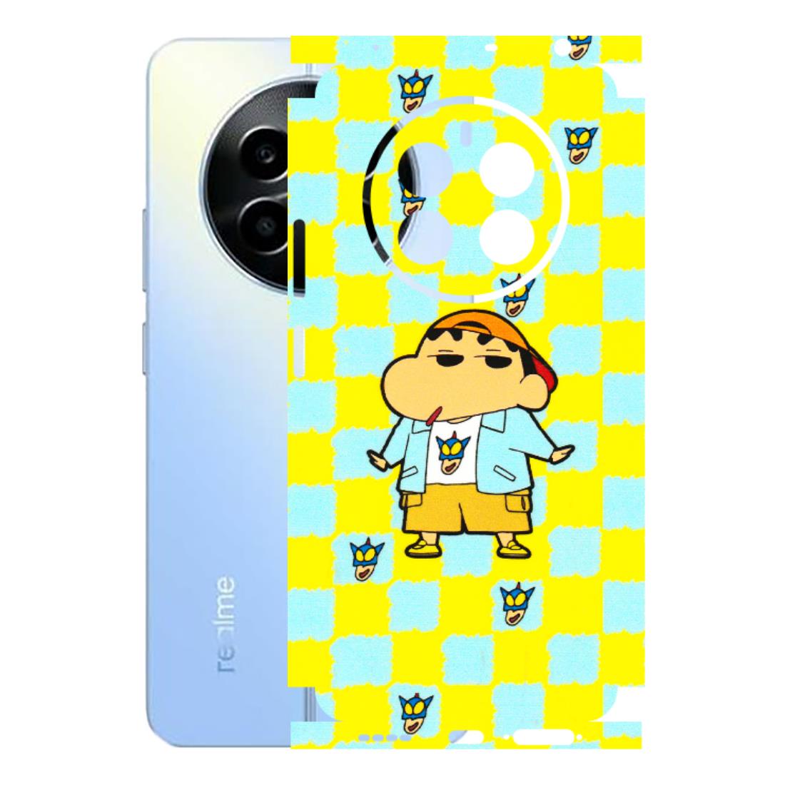 Realme Phone Skins (All Models) - Yellow Blue Shinchan Cute - 3D Embossed Finish (L-221) Realme 13