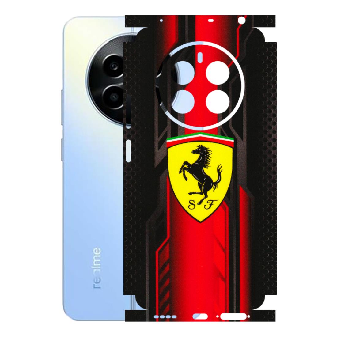 Realme Phone Skins (All Models) - Black Ferrari Logo - 3D Embossed Finish (L-253) Realme 13
