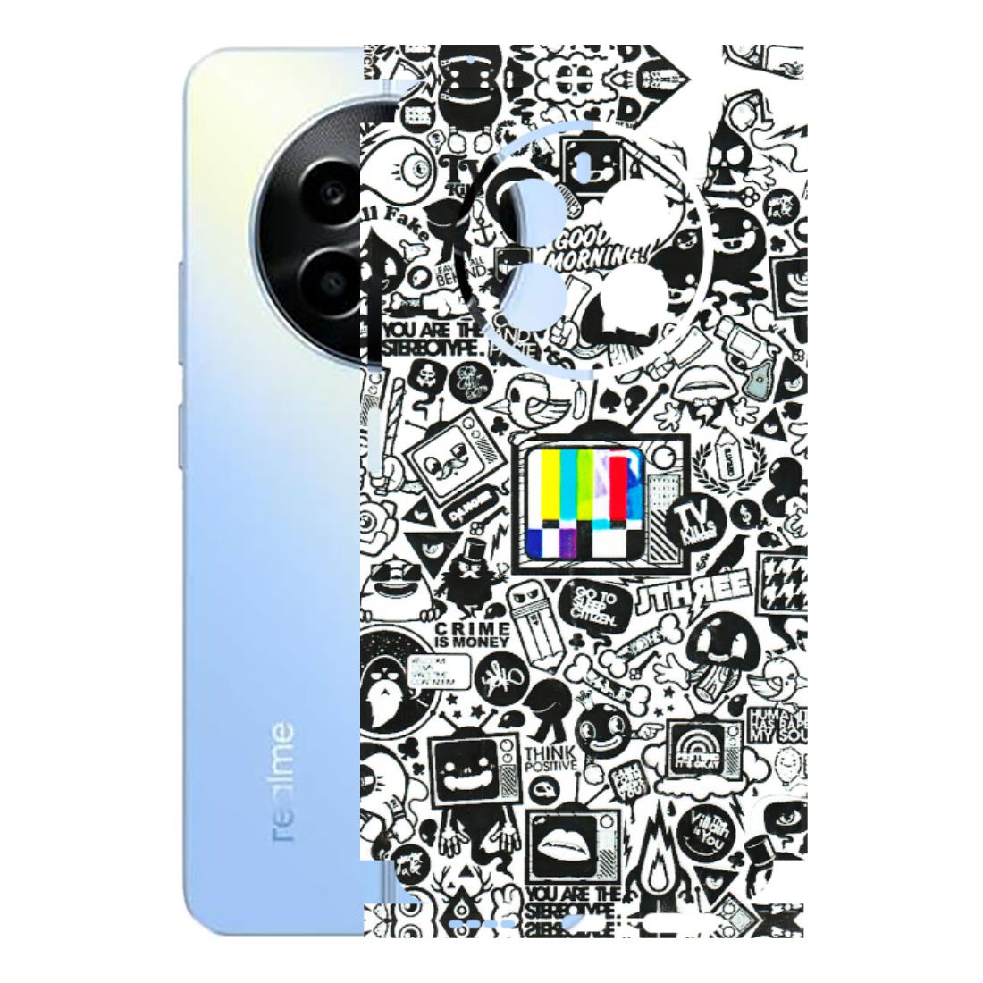 Realme Phone Skins (All Models) - Doodles Positive Art - 3D Embossed Finish (L-263) Realme 13