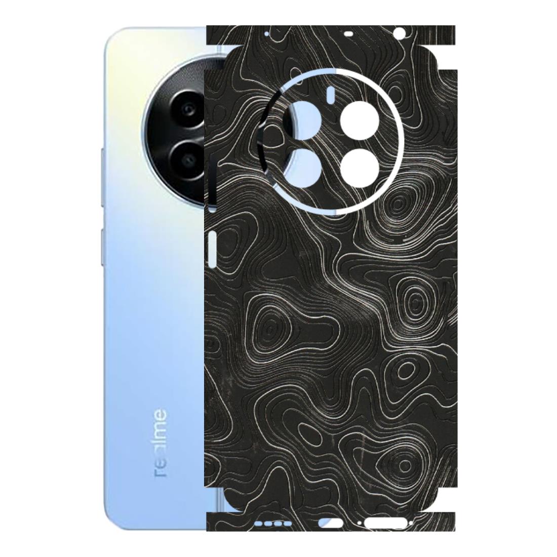 Realme Phone Skins (All Models) - Abstract White Line Map - 3D Embossed Finish (L-269) Realme 13
