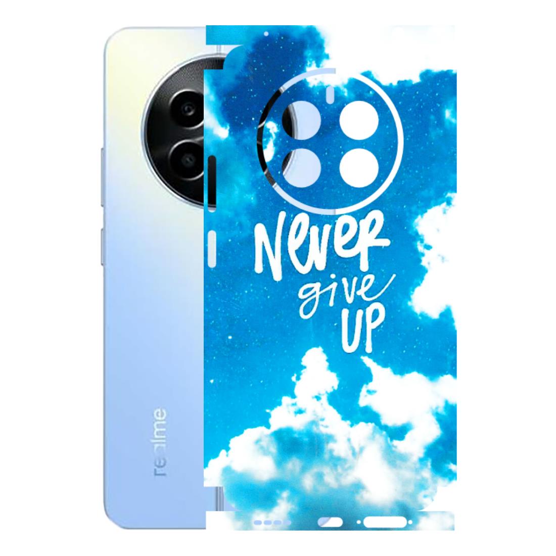 Realme Phone Skins (All Models) - Never Give Up - 3D Embossed Finish (L-279) Realme 13