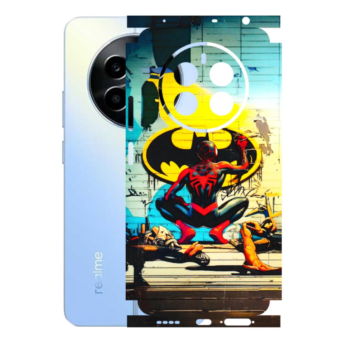 Realme Phone Skins (All Models) - New Spiderman Bat Logo - 3D Embossed Finish (L-309) Realme 13