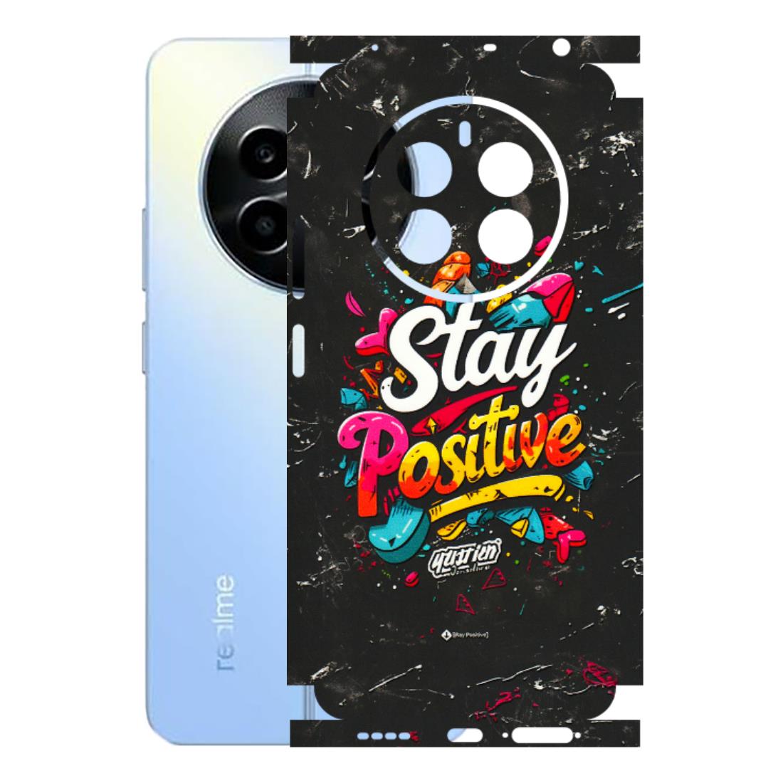 Realme Phone Skins (All Models) - Stay Positive Black - 3D Embossed Finish (L-31) Realme 13