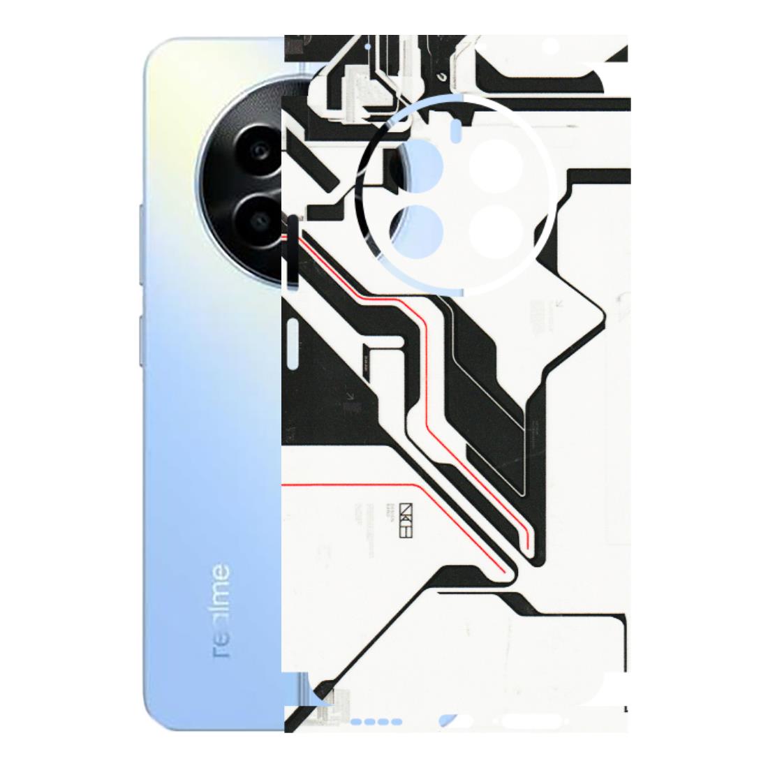 Realme Phone Skins (All Models) - White Techy Logo - 3D Embossed Finish (L-312) Realme 13