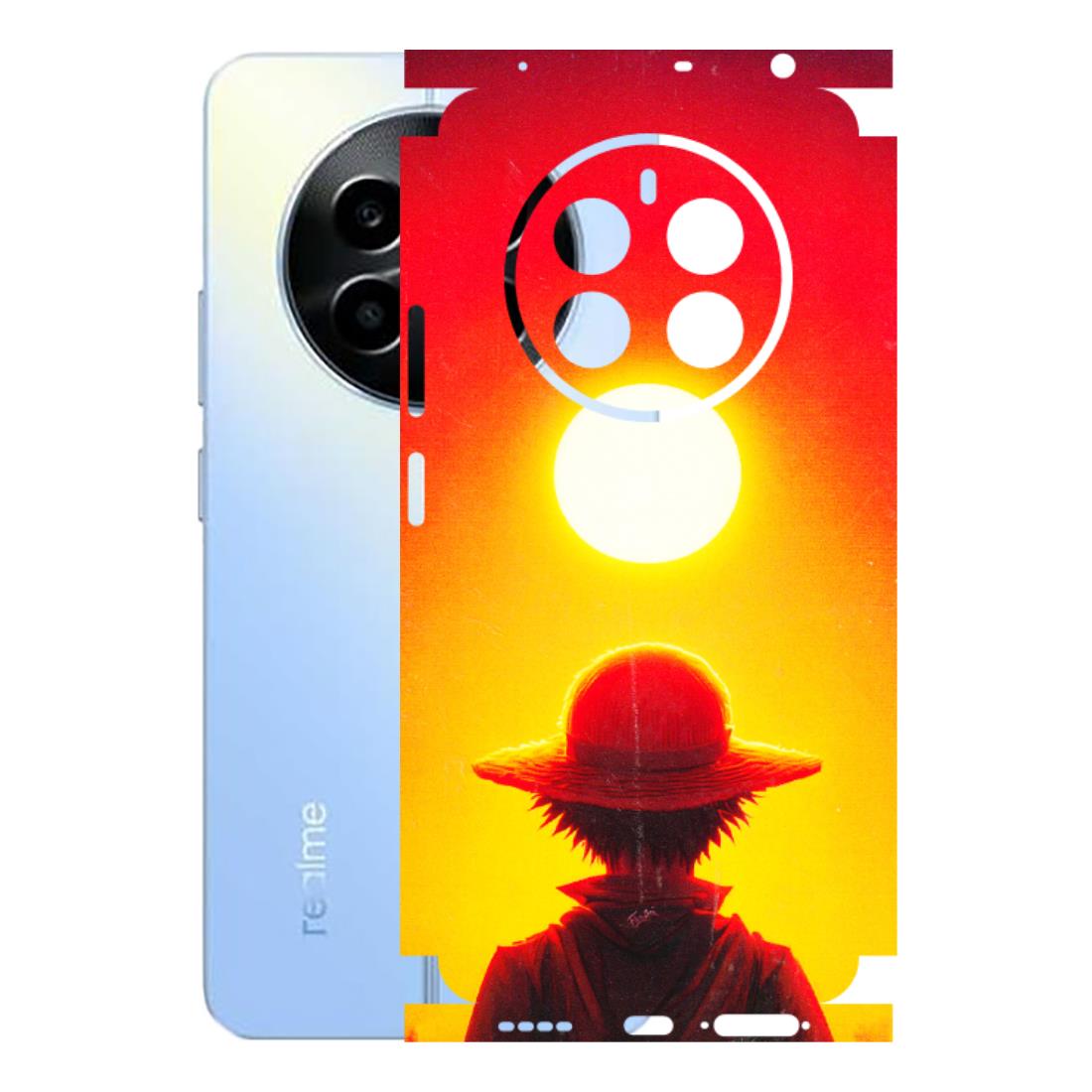 Realme Phone Skins (All Models) - Cool Sunset With Monkey D.Luffy Anime - 3D Embossed Finish (L-329) Realme 13