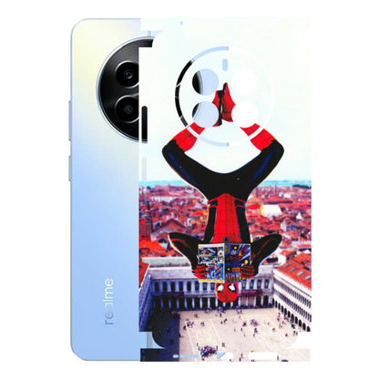Realme Phone Skins (All Models) - Spiderman Hanging - 3D Embossed Finish (L-53) Realme 13