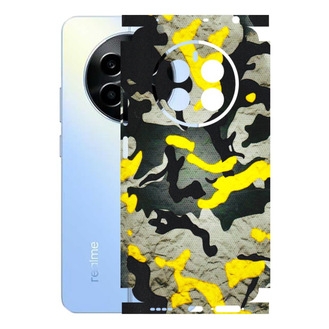 Realme Phone Skins (All Models) - Yellow Camouflage - 3D Embossed Finish (L-61) Realme 13
