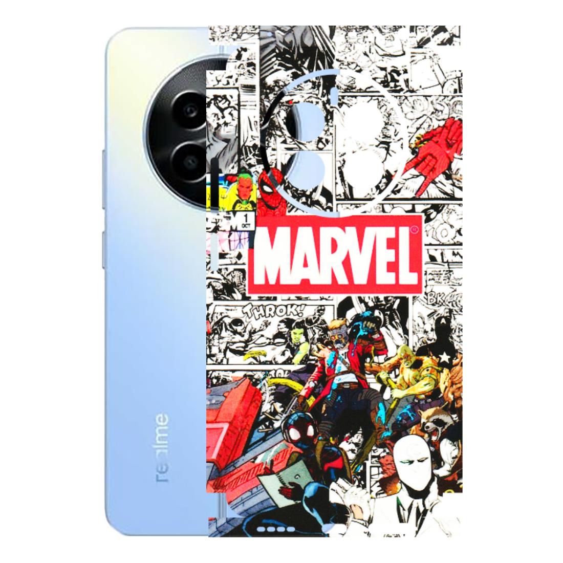 Realme Phone Skins (All Models) - Marvel Colorful Comic - 3D Embossed Finish (L-64) Realme 13
