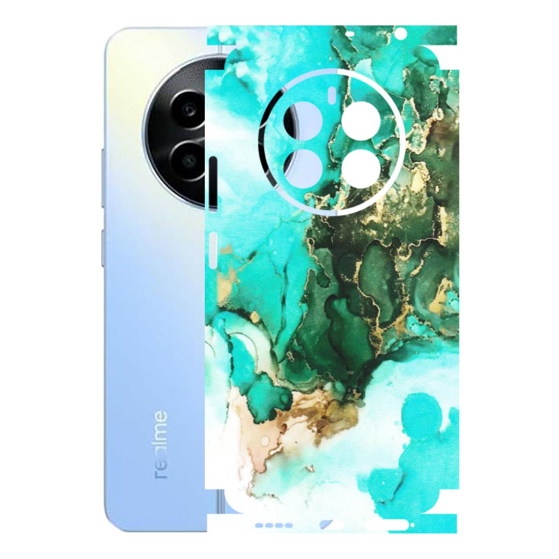 Realme Phone Skins (All Models) - The Blue Gold Marble - Matte Finish (M-124) Realme 13