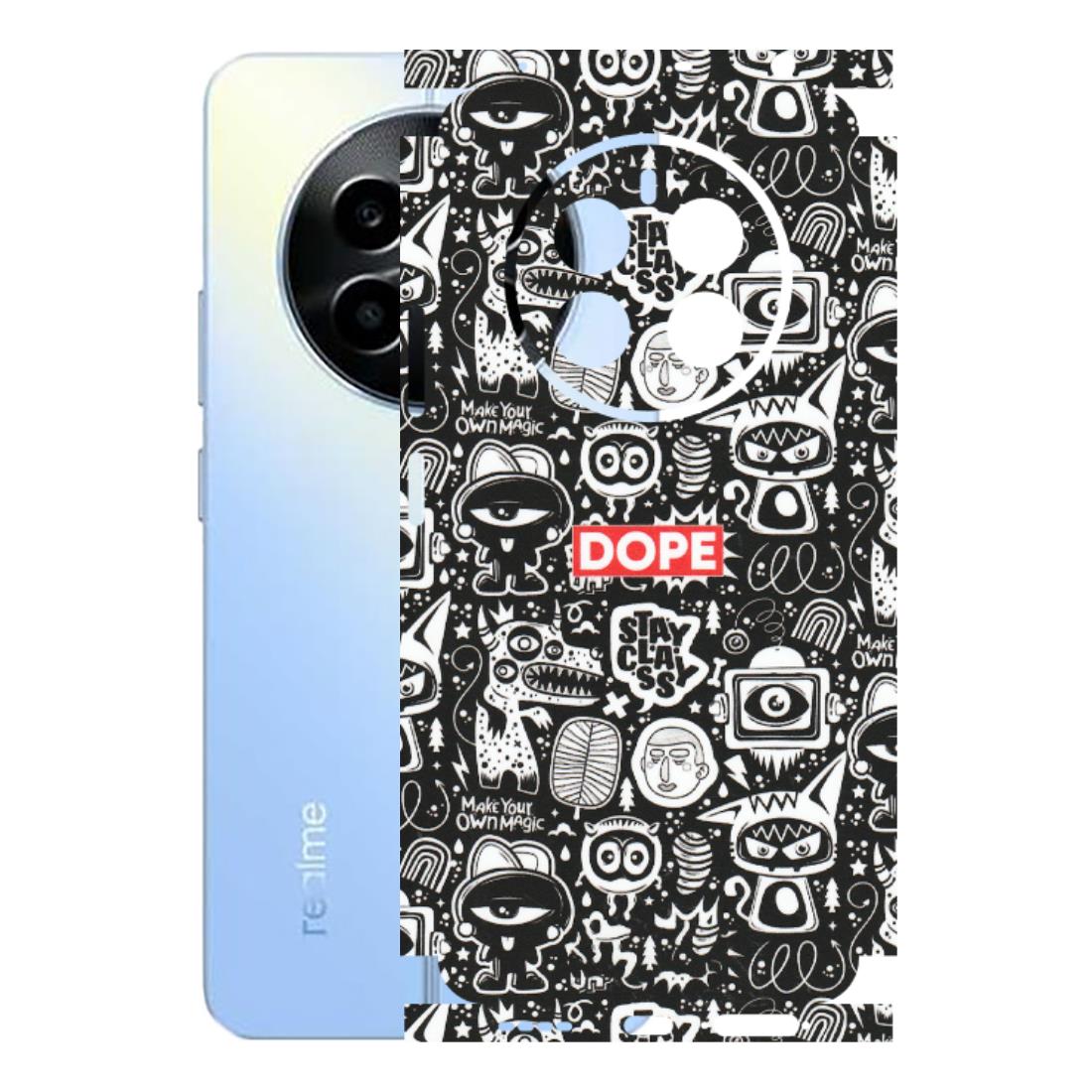 Realme Phone Skins (All Models) - Dope Stay Classy Black Doodles - Matte Finish (M-126) Realme 13
