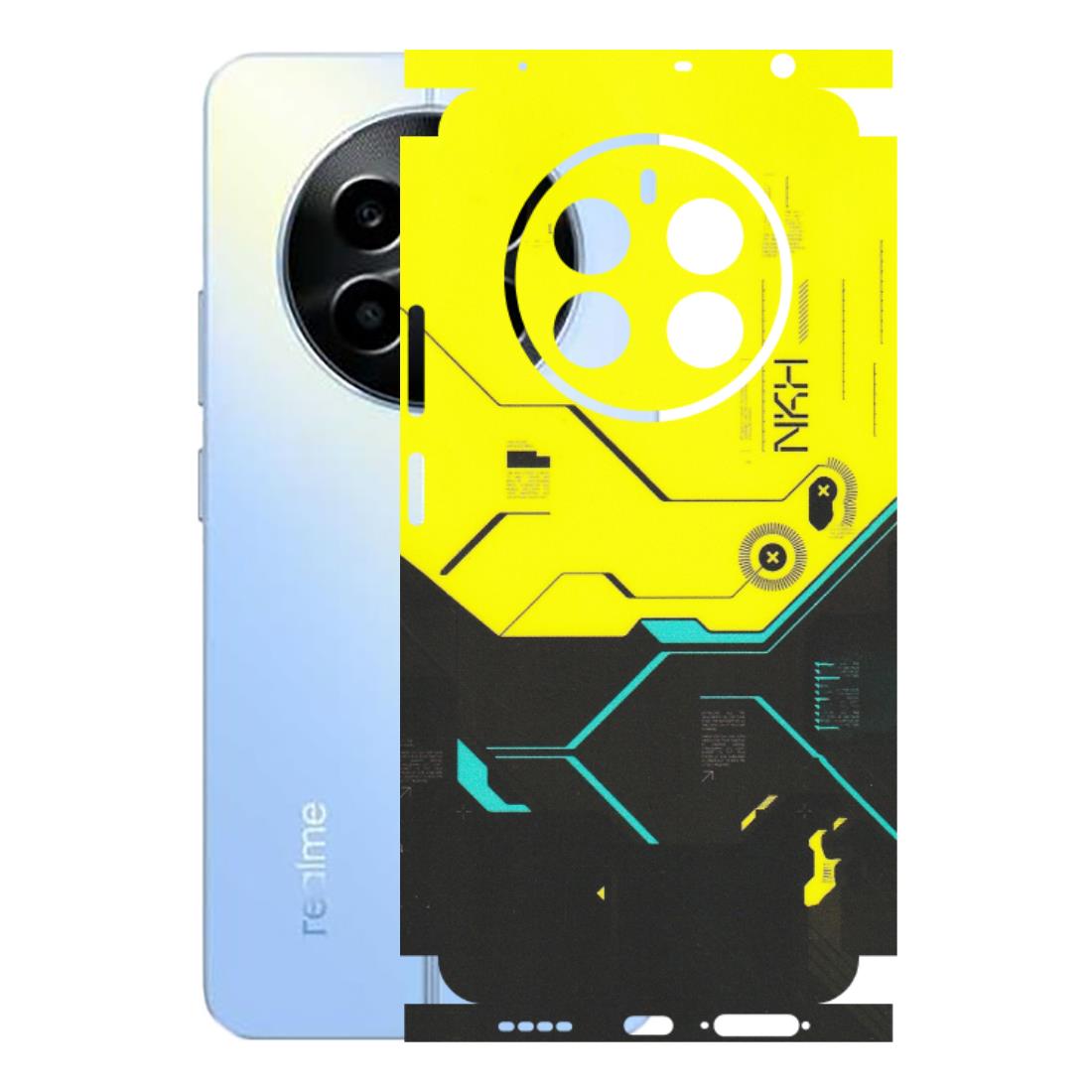 Realme Phone Skins (All Models) - Black Yellow Technica - Matte Finish (M-53) Realme 13