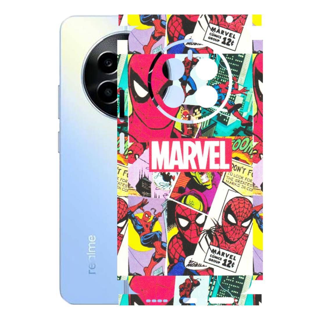Realme Phone Skins (All Models) - Marvel Comic Spiderman Grafitti - Matte Finish (M-72) Realme 13