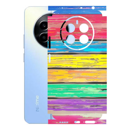Realme Phone Skins (All Models) - Multi Colour Wooden Wall - Matte Finish (M-96) Realme 13