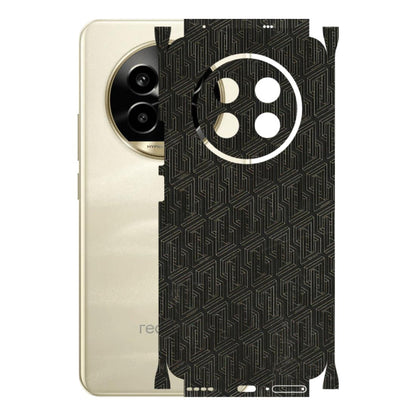 Realme Phone Skins (All Models) - Black Abstract Pattern - 3D Embossed Finish (L-117) Realme 14 Pro Lite