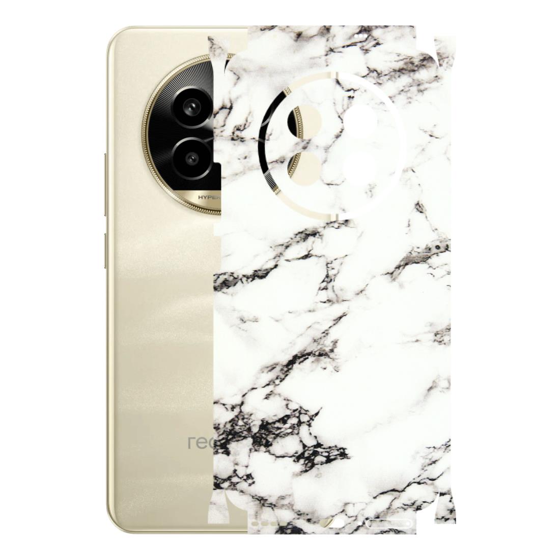Realme Phone Skins (All Models) - Black and White Marble Texture - 3D Embossed Finish (L-124) Realme 14 Pro Lite