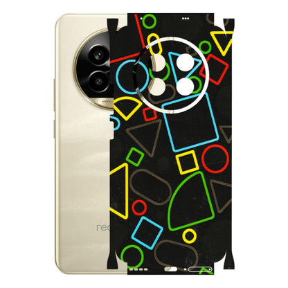 Realme Phone Skins (All Models) - Black Shapes - 3D Embossed Finish (L-131) Realme 14 Pro Lite