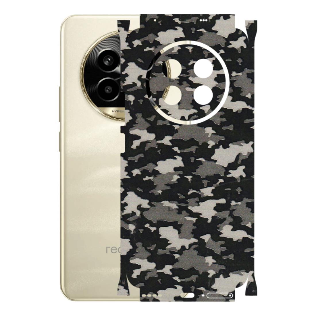 Realme Phone Skins (All Models) - Black/Grey Camoflaunge - 3D Embossed Finish (L-142) Realme 14 Pro Lite