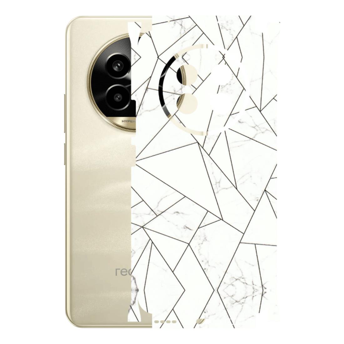 Realme Phone Skins (All Models) - Luxury White Marble Effect - 3D Embossed Finish (L-168) Realme 14 Pro Lite