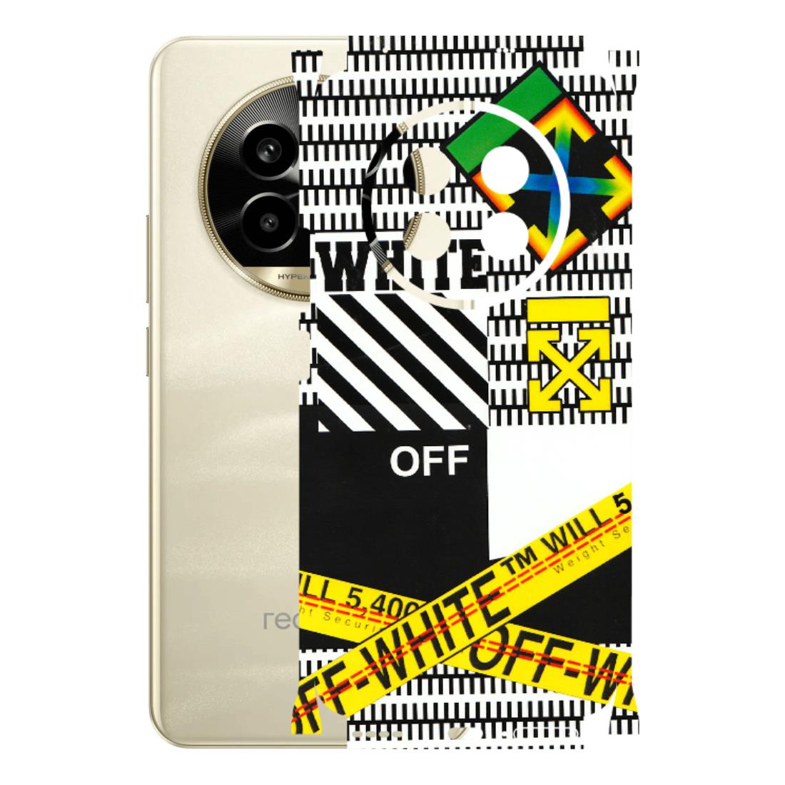 Realme Phone Skins (All Models) - White Off Abstract - 3D Embossed Finish (L-172) Realme 14 Pro Lite