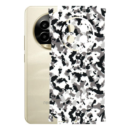 Realme Phone Skins (All Models) - White Black Camouflage - 3D Embossed Finish (L-18) Realme 14 Pro Lite