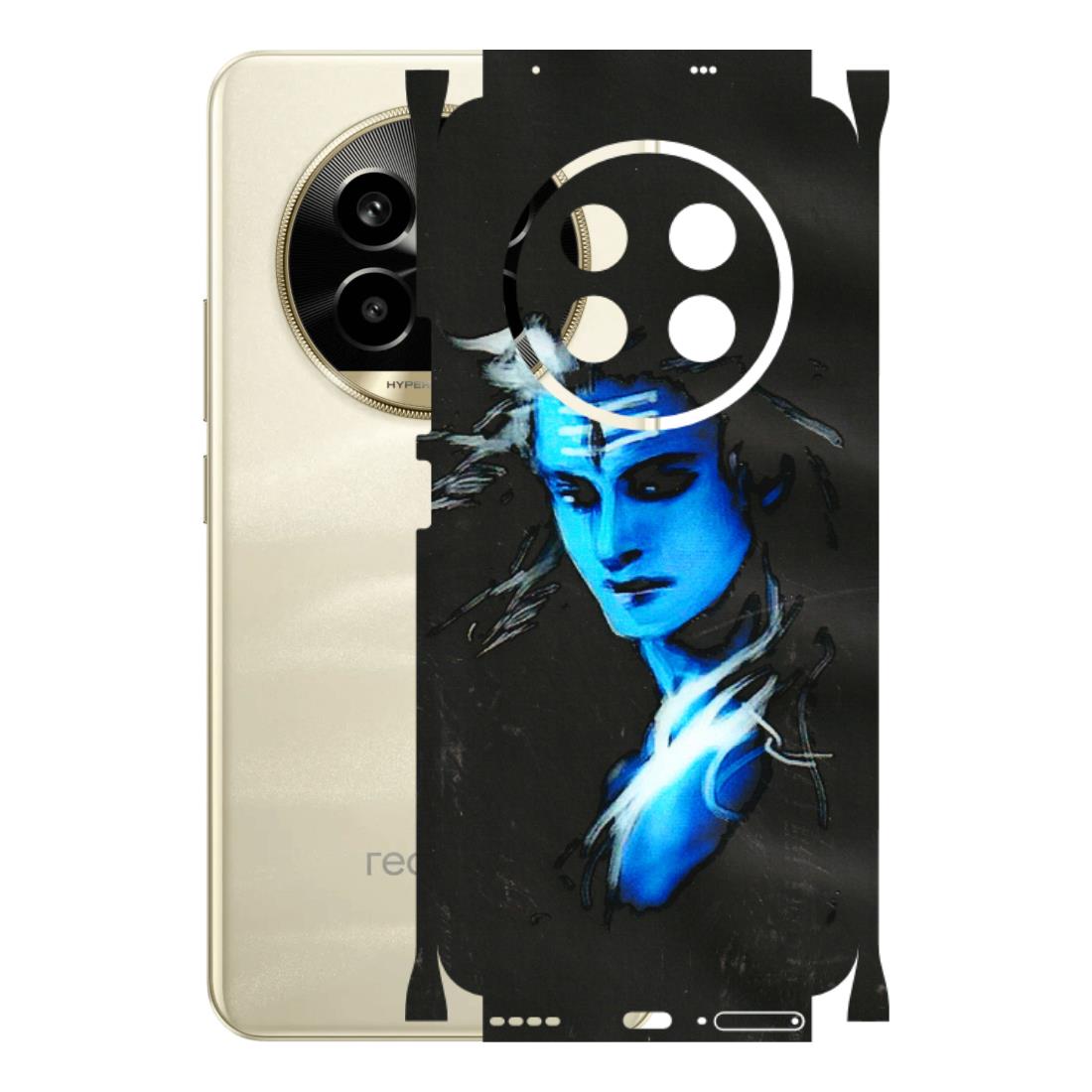 Realme Phone Skins (All Models) - Har Har Mahadev Blue/Black - 3D Embossed Finish (L-185) Realme 14 Pro Lite