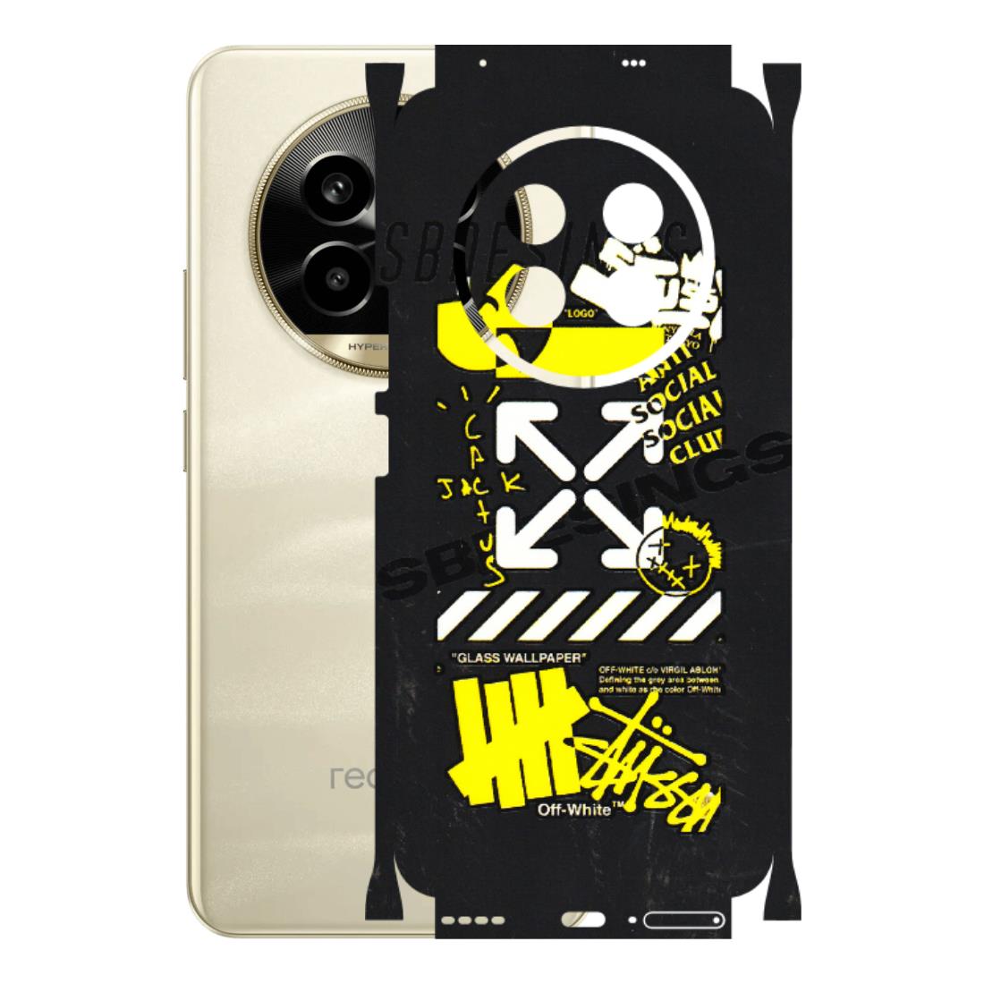 Realme Phone Skins (All Models) - Anti Social Graffiti - 3D Embossed Finish (L-198) Realme 14 Pro Lite