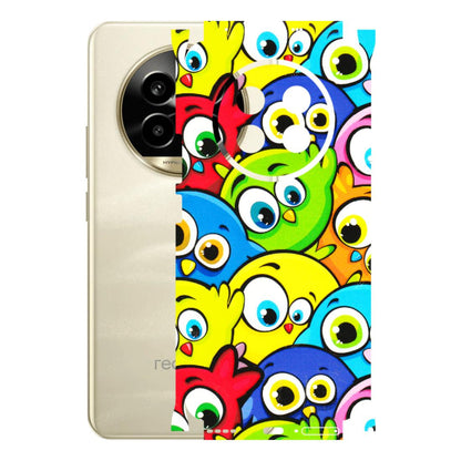 Realme Phone Skins (All Models) - Cute Fluffy Birds - 3D Embossed Finish (L-213) Realme 14 Pro Lite
