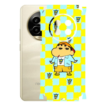 Realme Phone Skins (All Models) - Yellow Blue Shinchan Cute - 3D Embossed Finish (L-221) Realme 14 Pro Lite