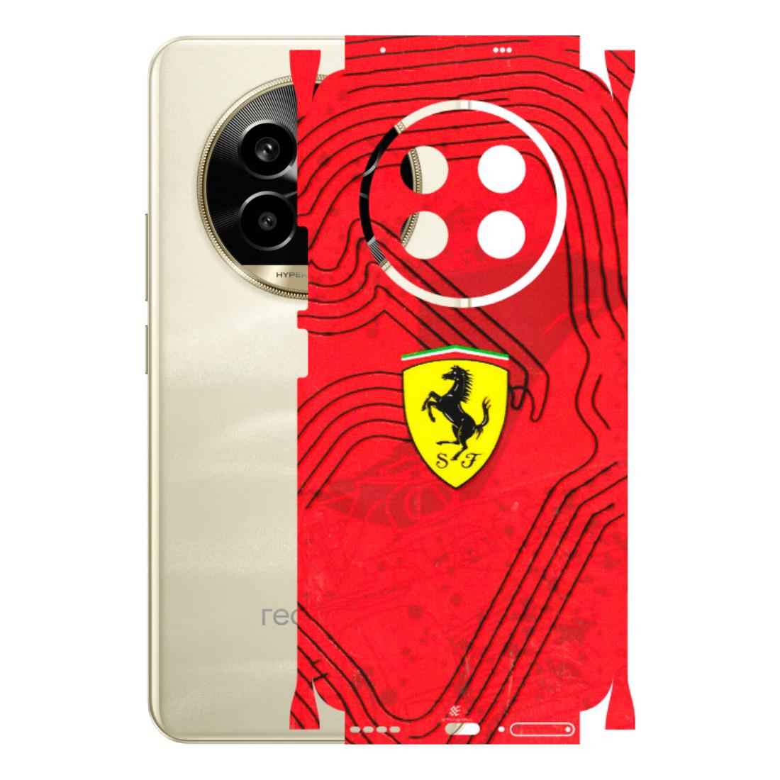 Realme Phone Skins (All Models) - Red Ferrari Logo Stylish - 3D Embossed Finish (L-238) Realme 14 Pro Lite