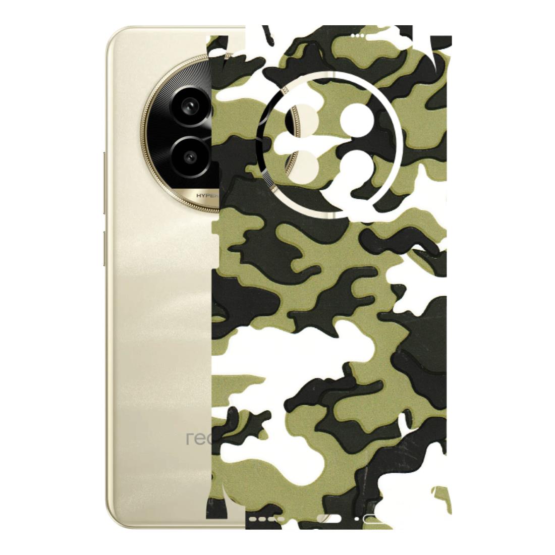 Realme Phone Skins (All Models) - Camouflages White And Green - 3D Embossed Finish (L-243) Realme 14 Pro Lite