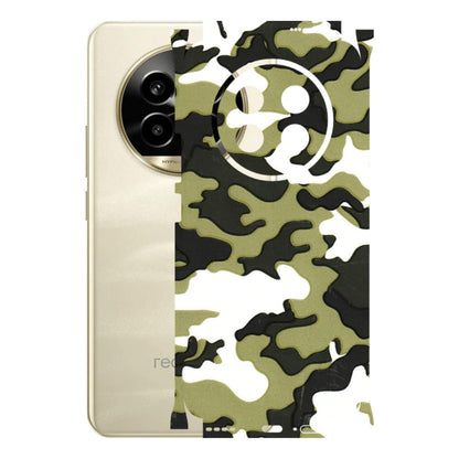 Realme Phone Skins (All Models) - Camouflages White And Green - 3D Embossed Finish (L-243) Realme 14 Pro Lite