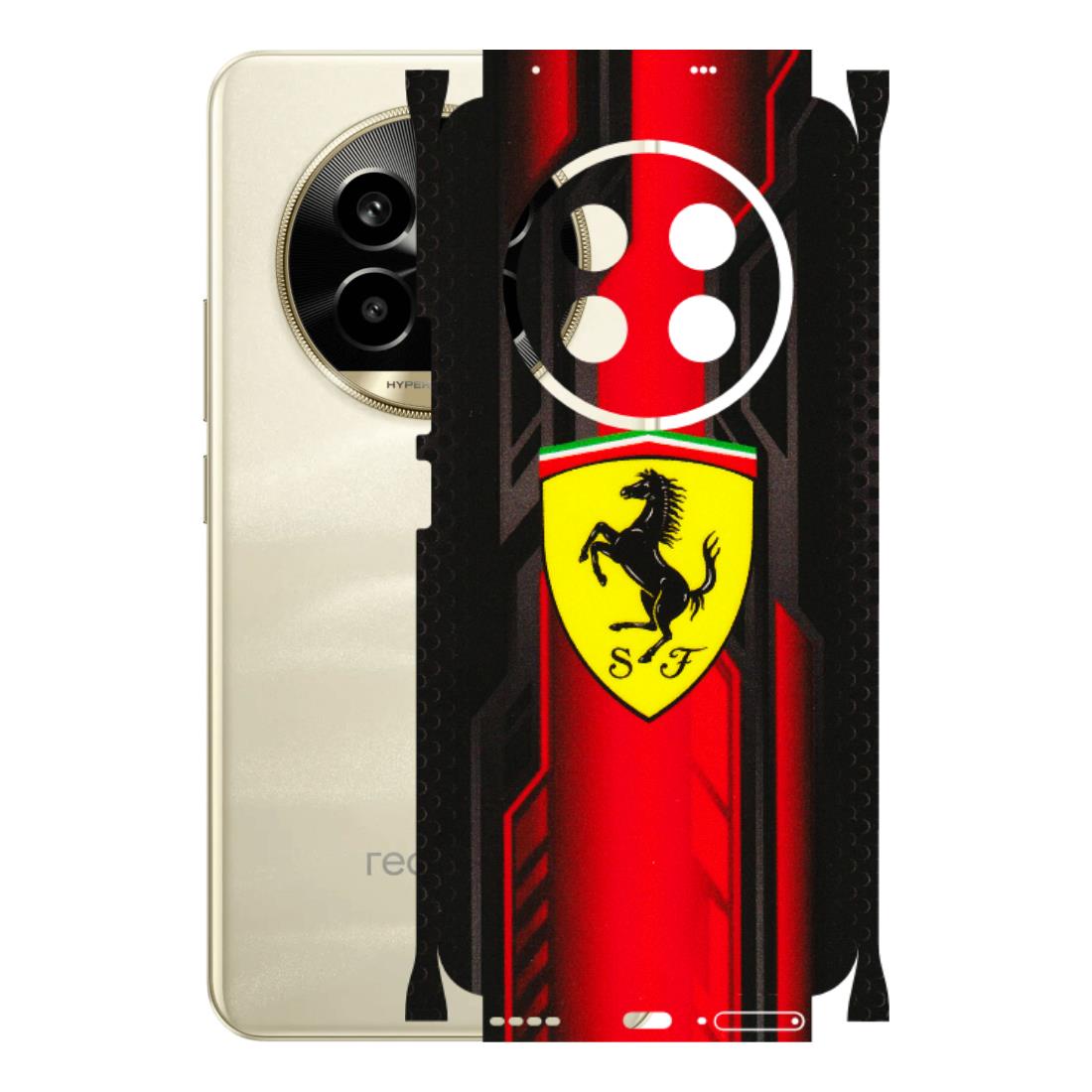 Realme Phone Skins (All Models) - Black Ferrari Logo - 3D Embossed Finish (L-253) Realme 14 Pro Lite