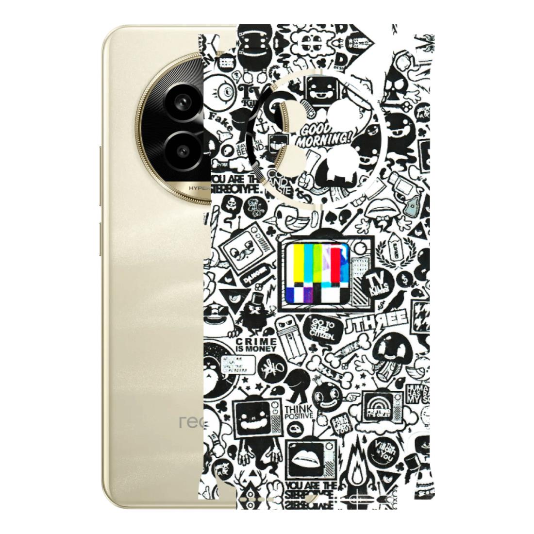 Realme Phone Skins (All Models) - Doodles Positive Art - 3D Embossed Finish (L-263) Realme 14 Pro Lite