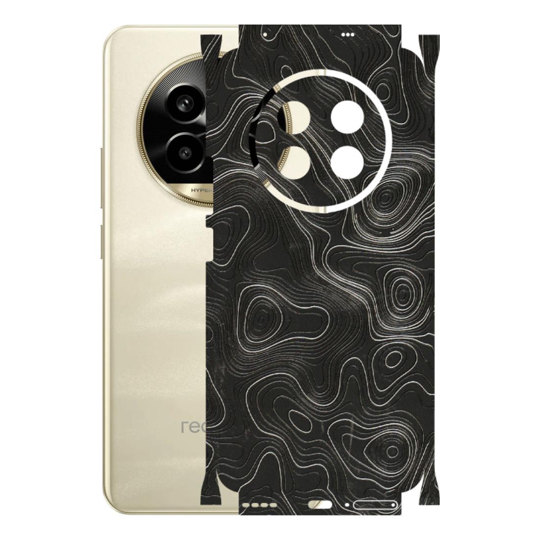 Realme Phone Skins (All Models) - Abstract White Line Map - 3D Embossed Finish (L-269) Realme 14 Pro Lite