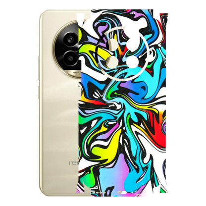 Realme Phone Skins (All Models) - Abstract Colour Paints - 3D Embossed Finish (L-271) Realme 14 Pro Lite