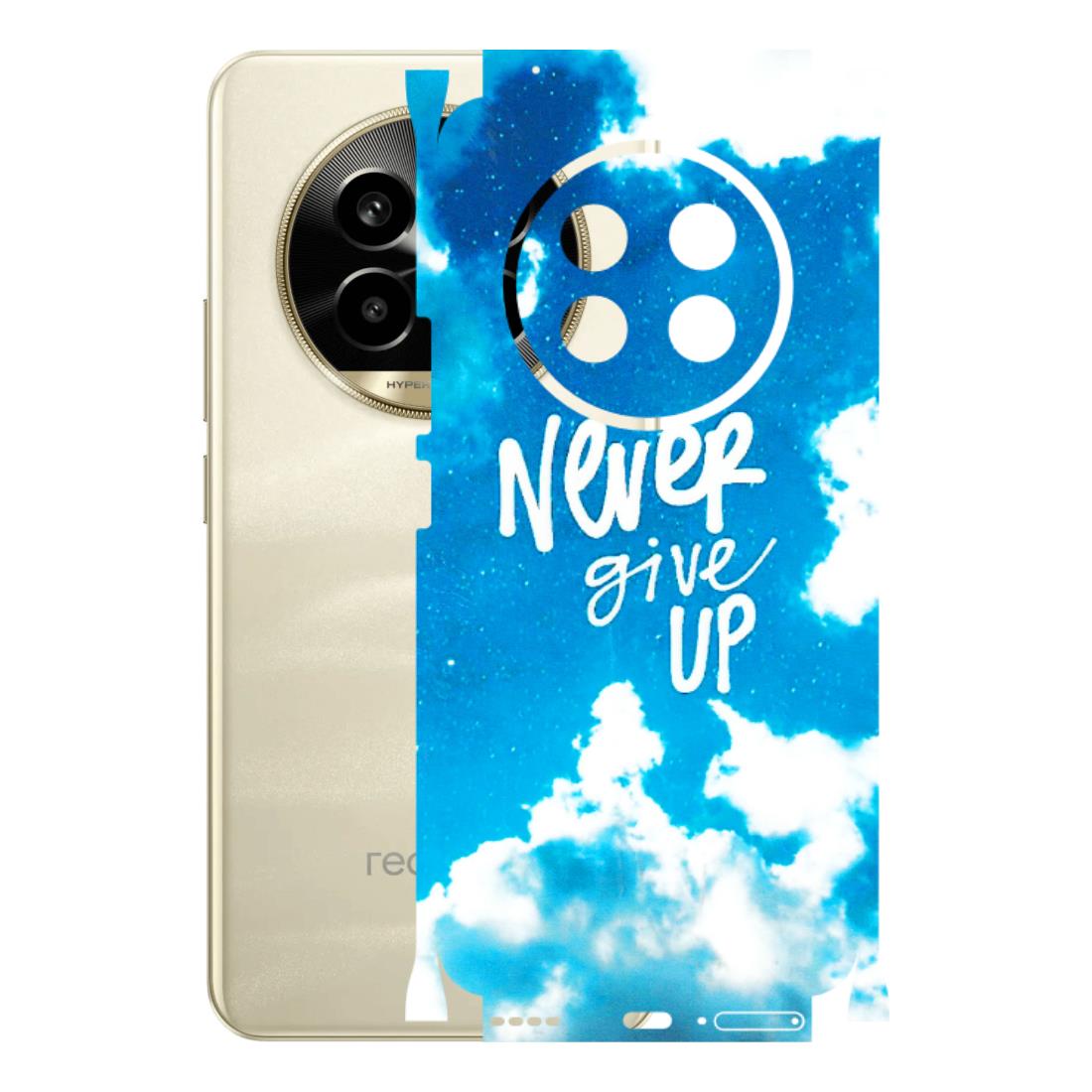 Realme Phone Skins (All Models) - Never Give Up - 3D Embossed Finish (L-279) Realme 14 Pro Lite
