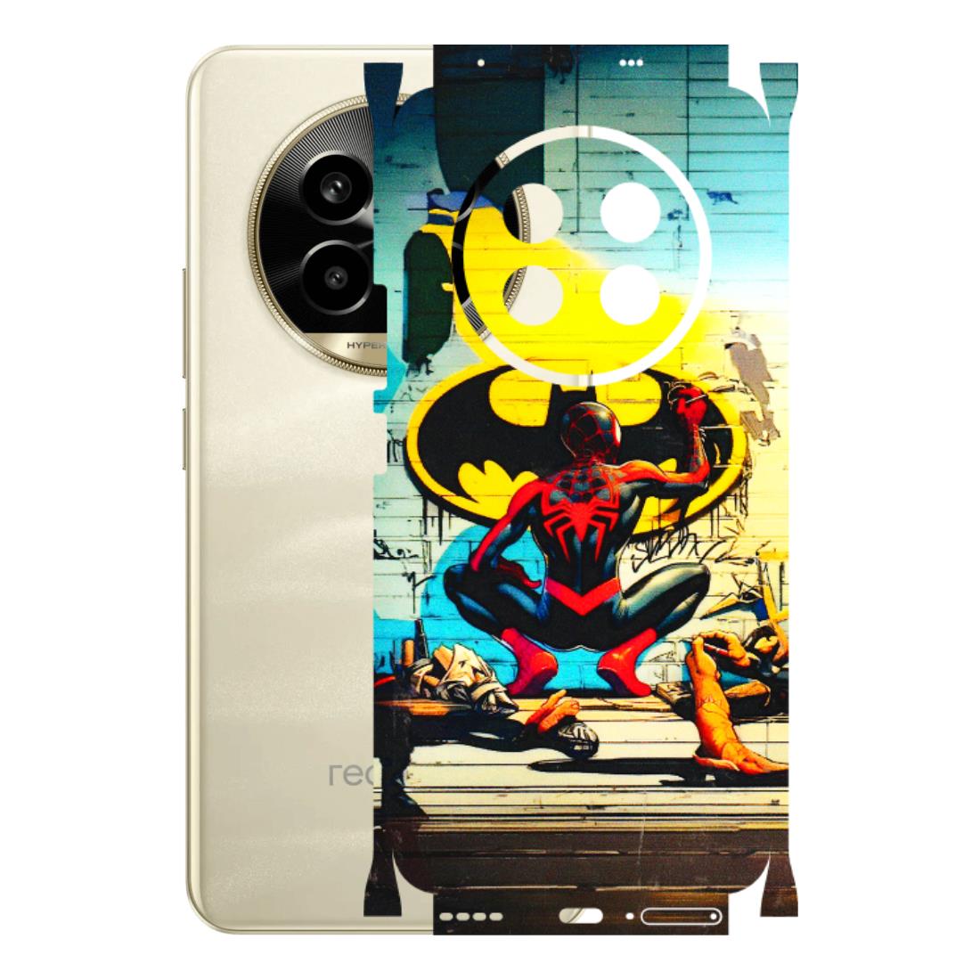 Realme Phone Skins (All Models) - New Spiderman Bat Logo - 3D Embossed Finish (L-309) Realme 14 Pro Lite