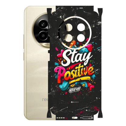 Realme Phone Skins (All Models) - Stay Positive Black - 3D Embossed Finish (L-31) Realme 14 Pro Lite