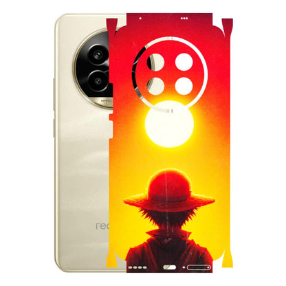 Realme Phone Skins (All Models) - Cool Sunset With Monkey D.Luffy Anime - 3D Embossed Finish (L-329) Realme 14 Pro Lite