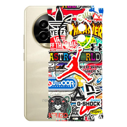 Realme Phone Skins (All Models) - Multi Brands Sticker Graffiti - 3D Embossed Finish (L-37) Realme 14 Pro Lite