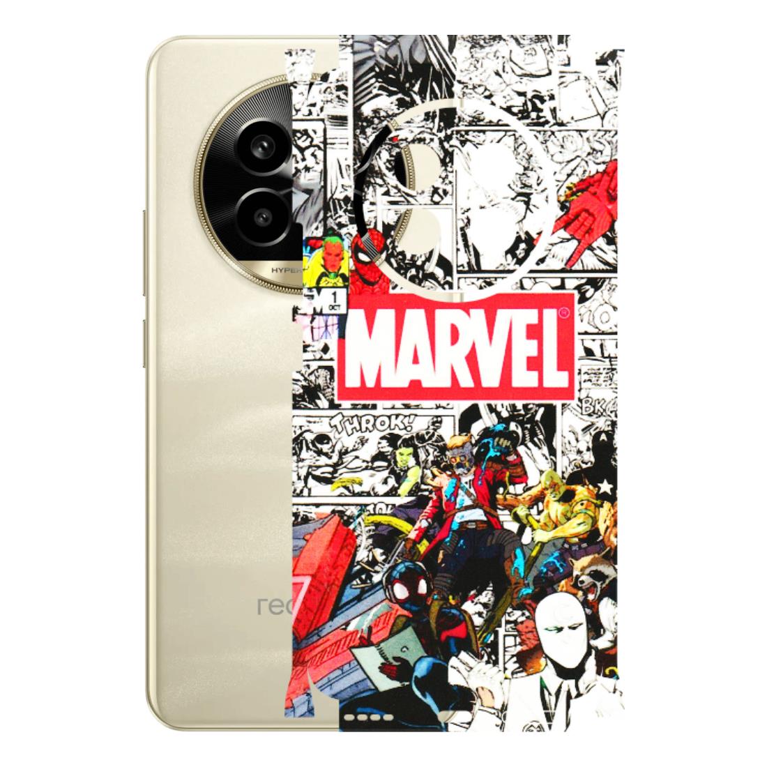 Realme Phone Skins (All Models) - Marvel Colorful Comic - 3D Embossed Finish (L-64) Realme 14 Pro Lite