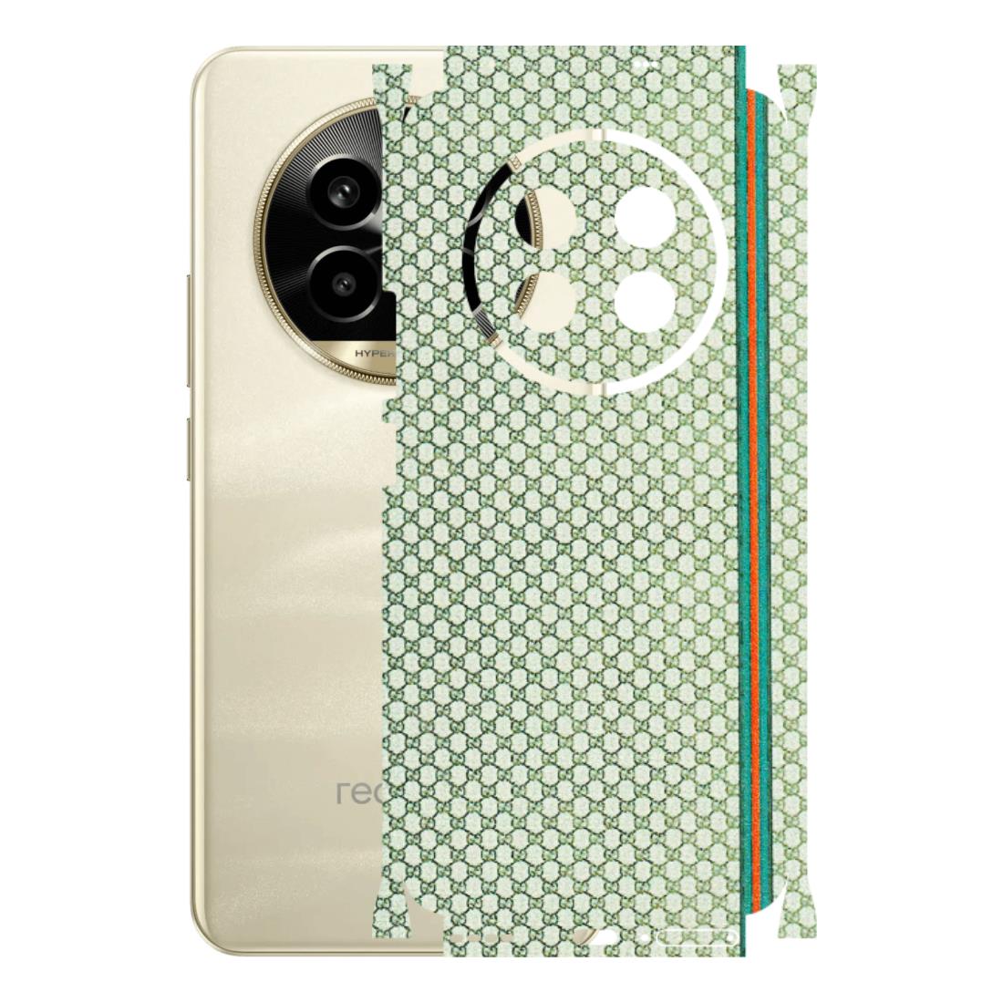 Realme Phone Skins (All Models) - Gucci Fabric Pattern - 3D Embossed Finish (L-73) Realme 14 Pro Lite