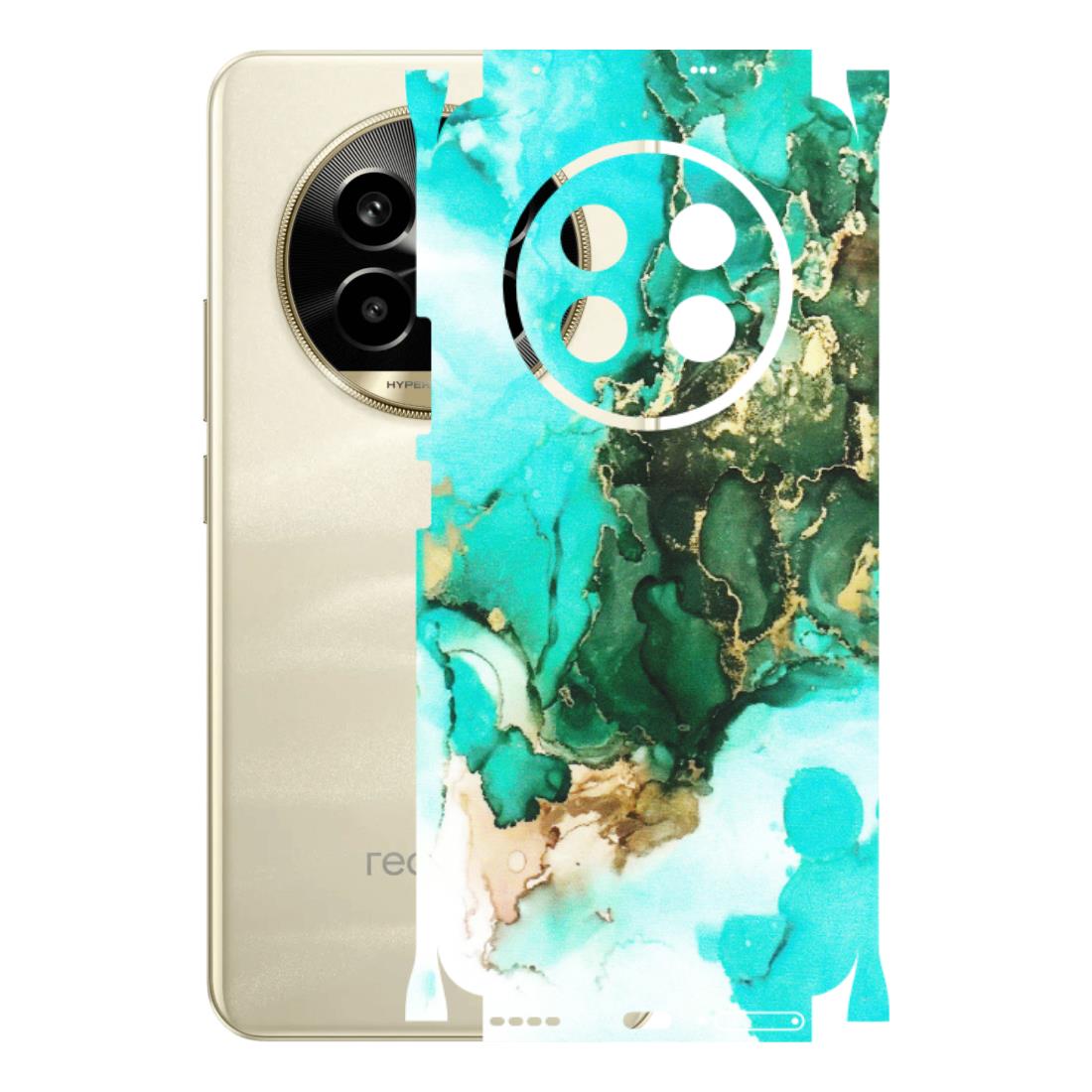 Realme Phone Skins (All Models) - The Blue Gold Marble - Matte Finish (M-124) Realme 14 Pro Lite