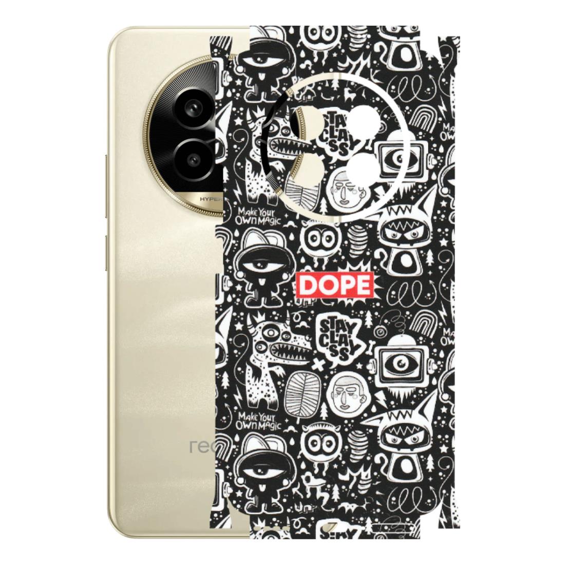 Realme Phone Skins (All Models) - Dope Stay Classy Black Doodles - Matte Finish (M-126) Realme 14 Pro Lite