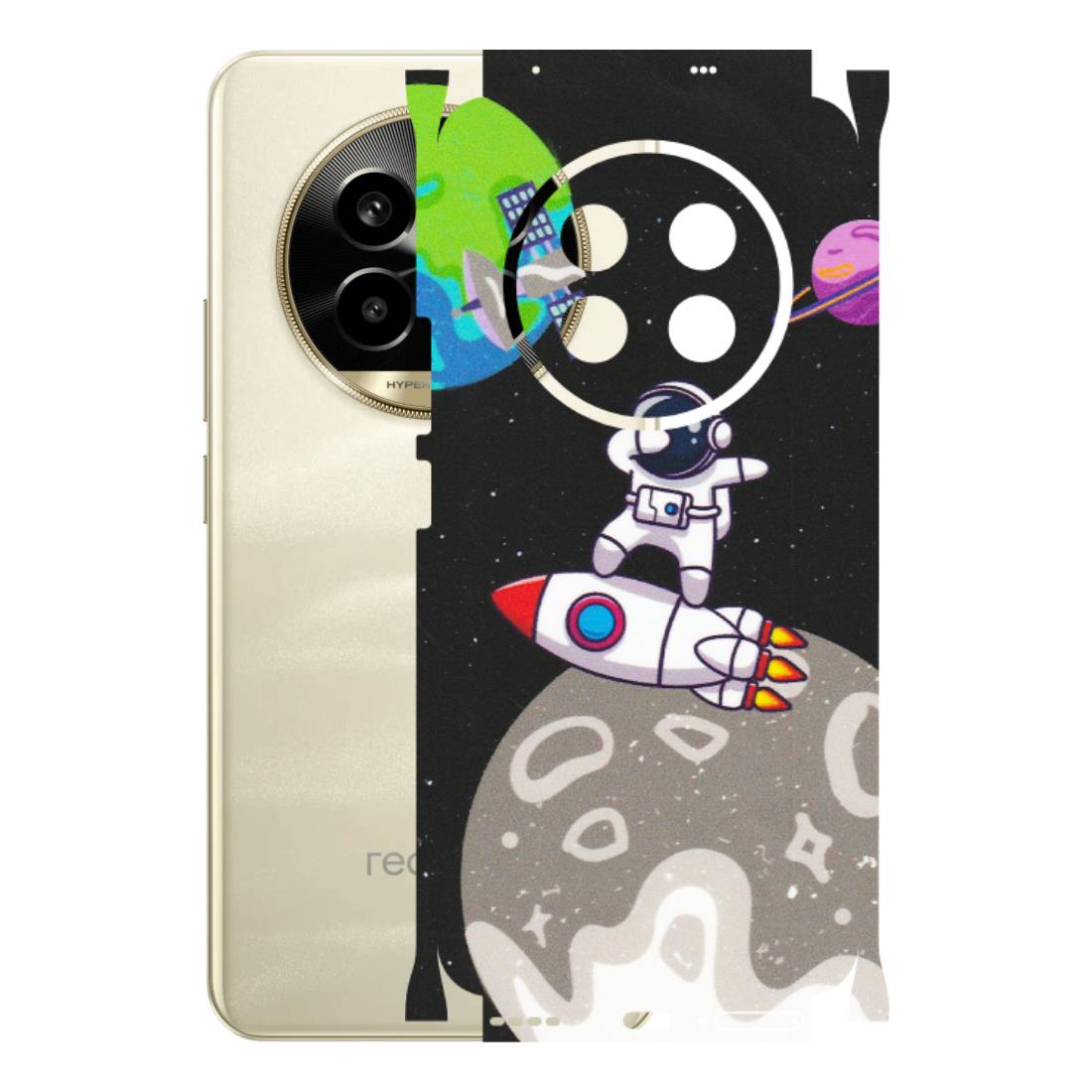 Realme Phone Skins (All Models) - Astronaut Vibing Toon Running - Matte Finish (M-39) Realme 14 Pro Lite