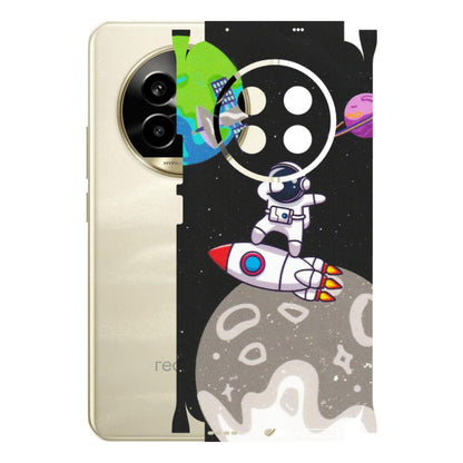 Realme Phone Skins (All Models) - Astronaut Vibing Toon Running - Matte Finish (M-39) Realme 14 Pro Lite