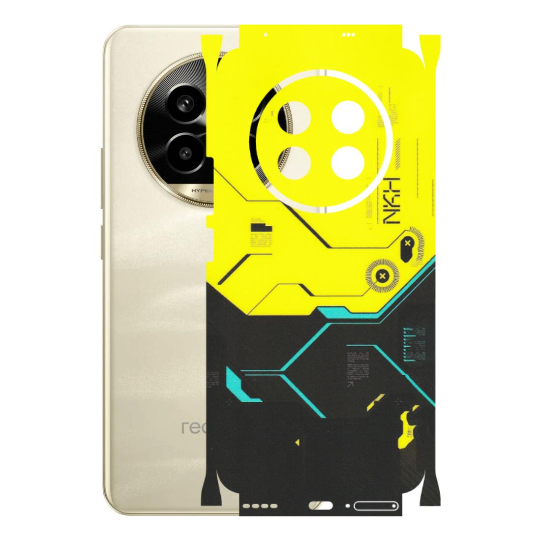Realme Phone Skins (All Models) - Black Yellow Technica - Matte Finish (M-53) Realme 14 Pro Lite