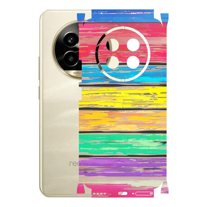 Realme Phone Skins (All Models) - Multi Colour Wooden Wall - Matte Finish (M-96) Realme 14 Pro Lite