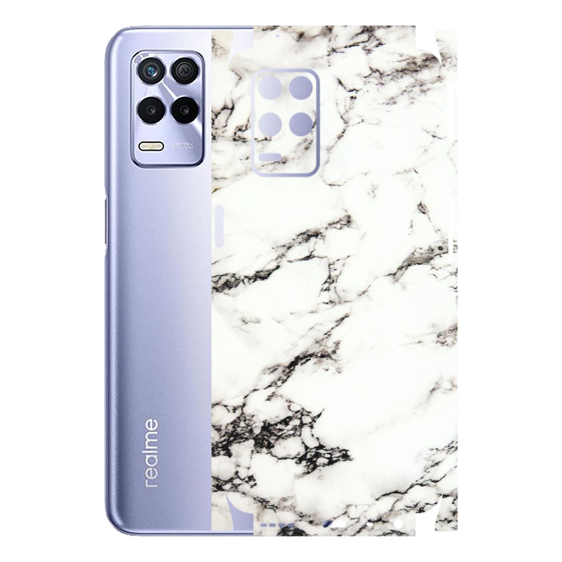 Realme Phone Skins (All Models) - Black and White Marble Texture - 3D Embossed Finish (L-124) Realme 8S (5G)